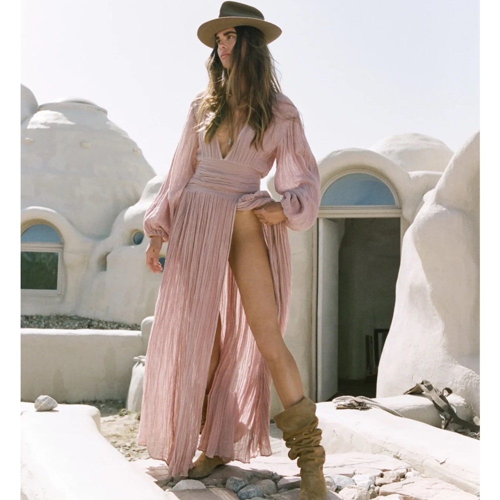 Jen’s pirate booty lapis maxi dress